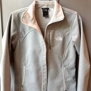 North Face jacket. Gray, fleece lined, size medium.